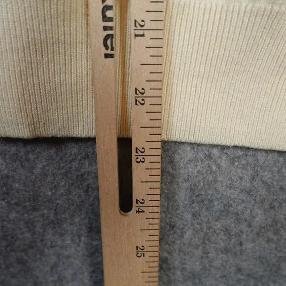 Tory Burch Sweater Womens Small Merino Wool Monogrammed Logo Sport Cream Crew